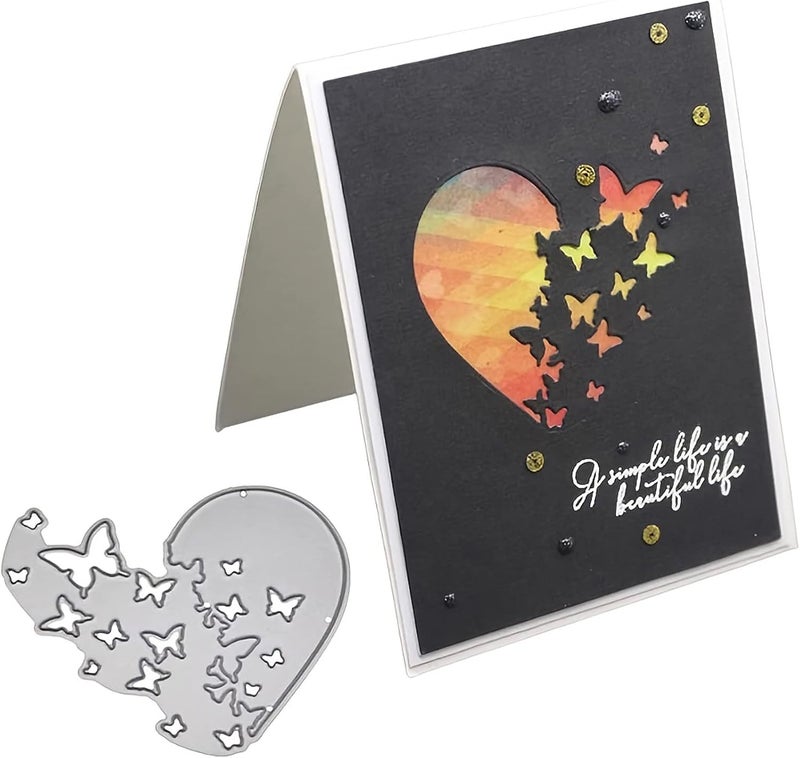 3D Backgrounds Frame Metal Cutting Die for Scrapbooking, New Cutting Dies DIY Album Card Making Decor Paper Craft Metal Die Cuts Party Wedding Decorations (Heart-Shaped A 2.8 x 2.6 in)